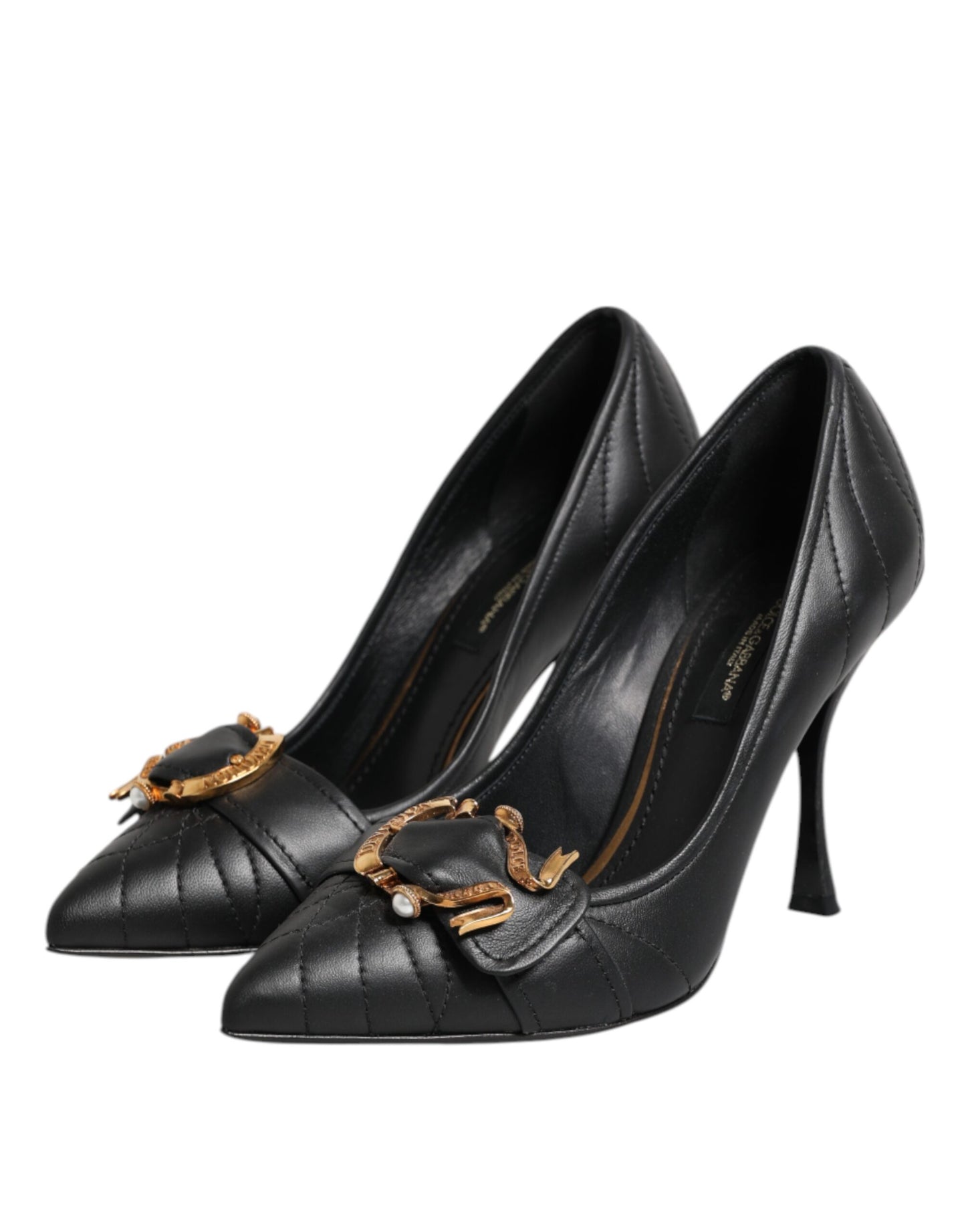 Scarpe con tacco in pelle nera Devotion di Dolce &amp; Gabbana