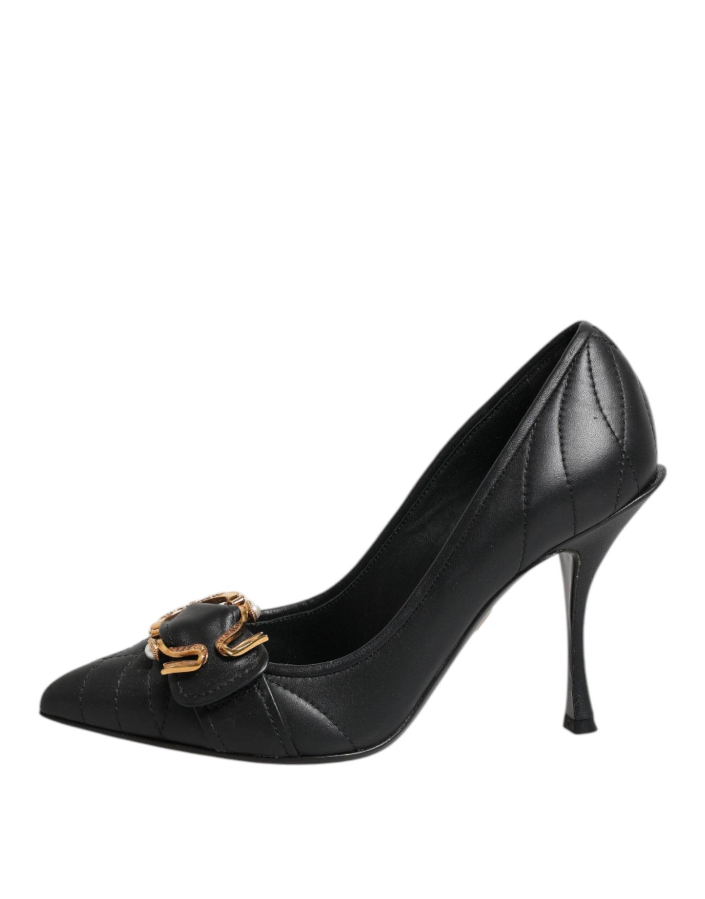 Scarpe con tacco in pelle nera Devotion di Dolce &amp; Gabbana