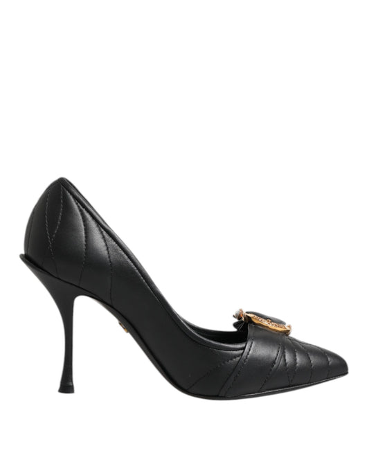 Scarpe con tacco in pelle nera Devotion di Dolce &amp; Gabbana
