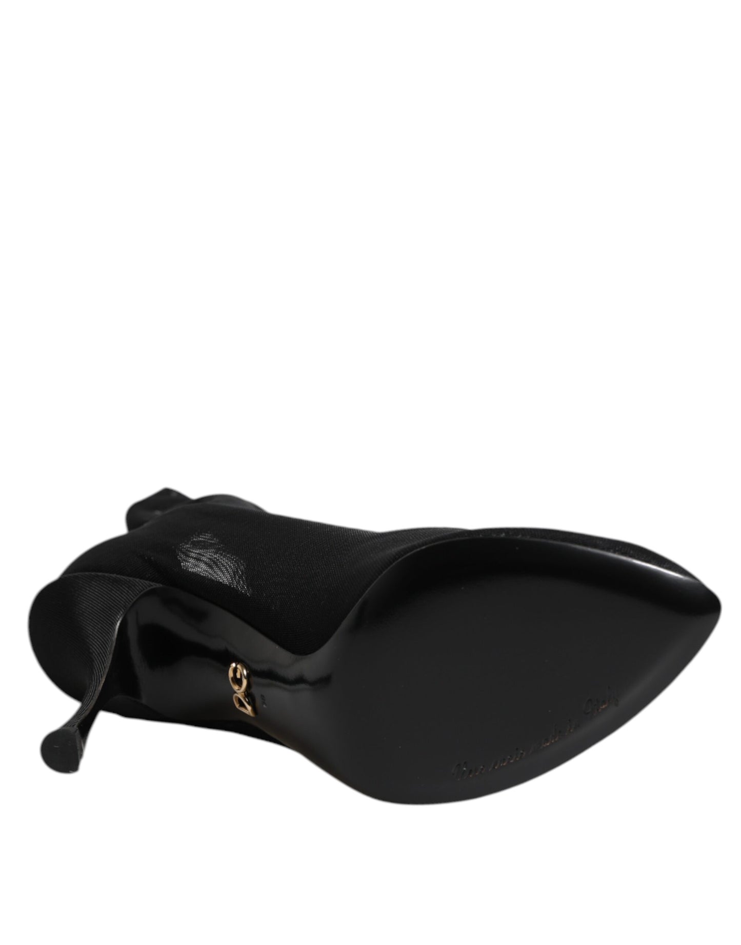 Dolce &amp; Gabbana - Stivali a calzino in rete elasticizzata di seta nera