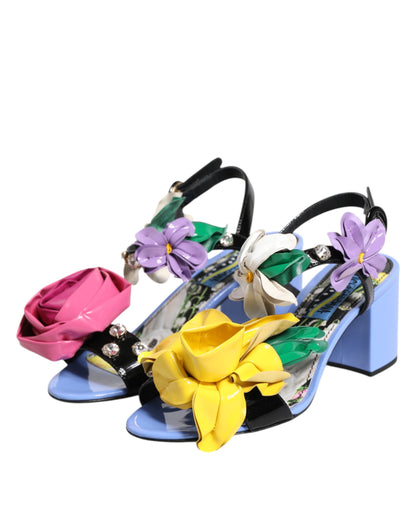 Sandali Dolce &amp; Gabbana KEIRA con cristalli floreali multicolori