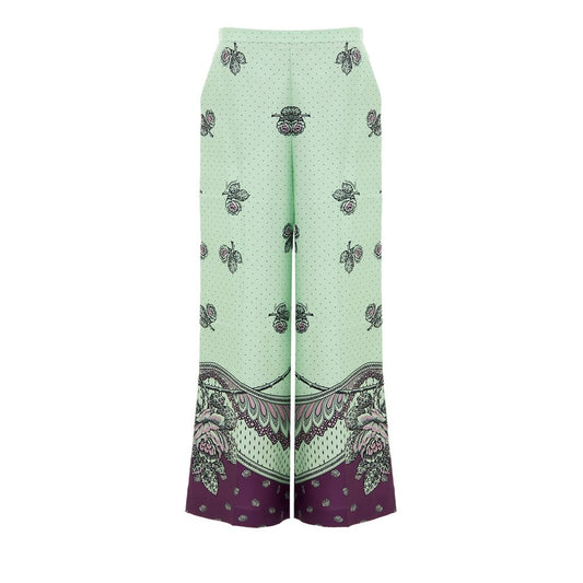 Pantaloni casual in seta verde Gucci