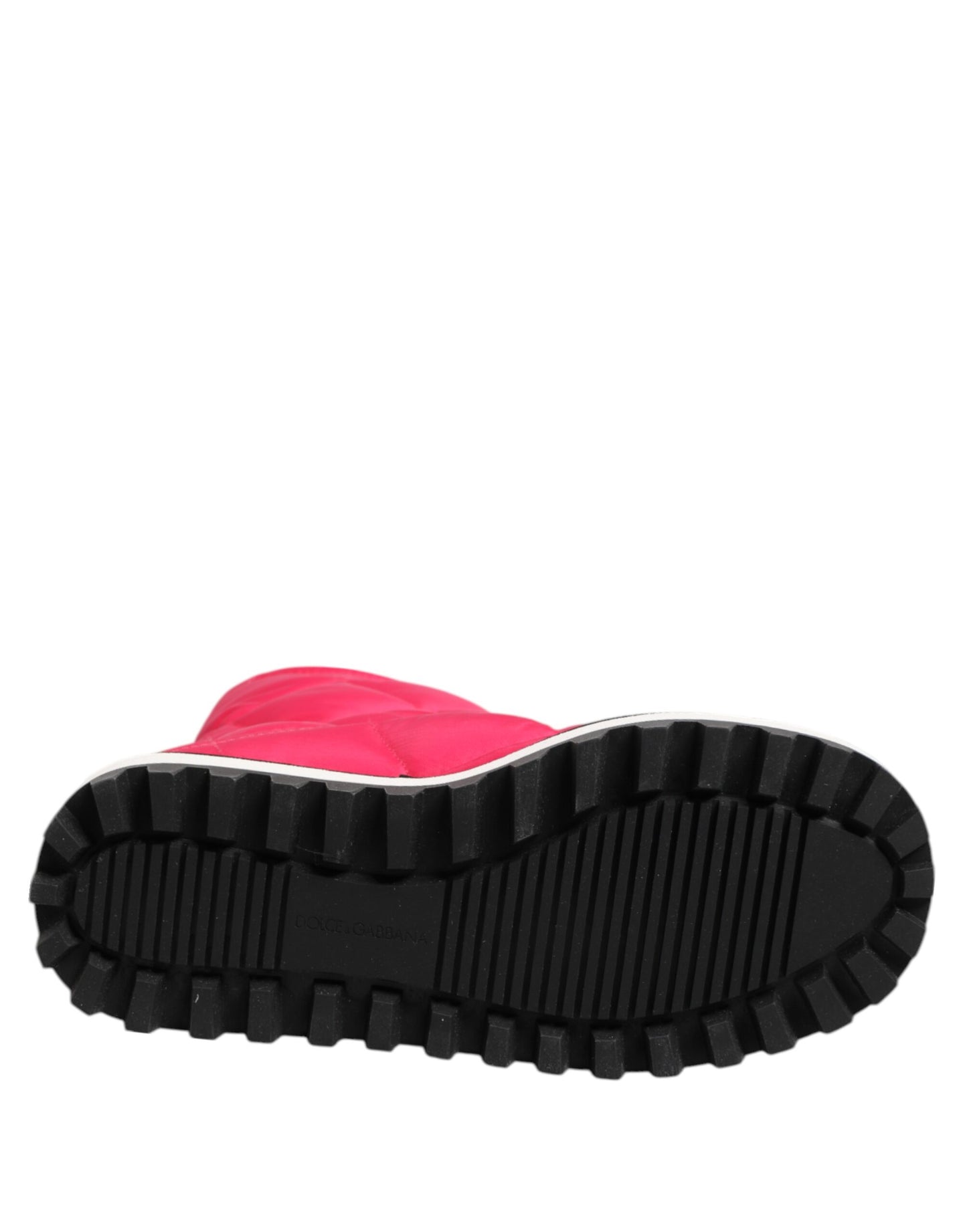 Dolce &amp; Gabbana - Stivali imbottiti in viscosa rosa e bianca a metà polpaccio