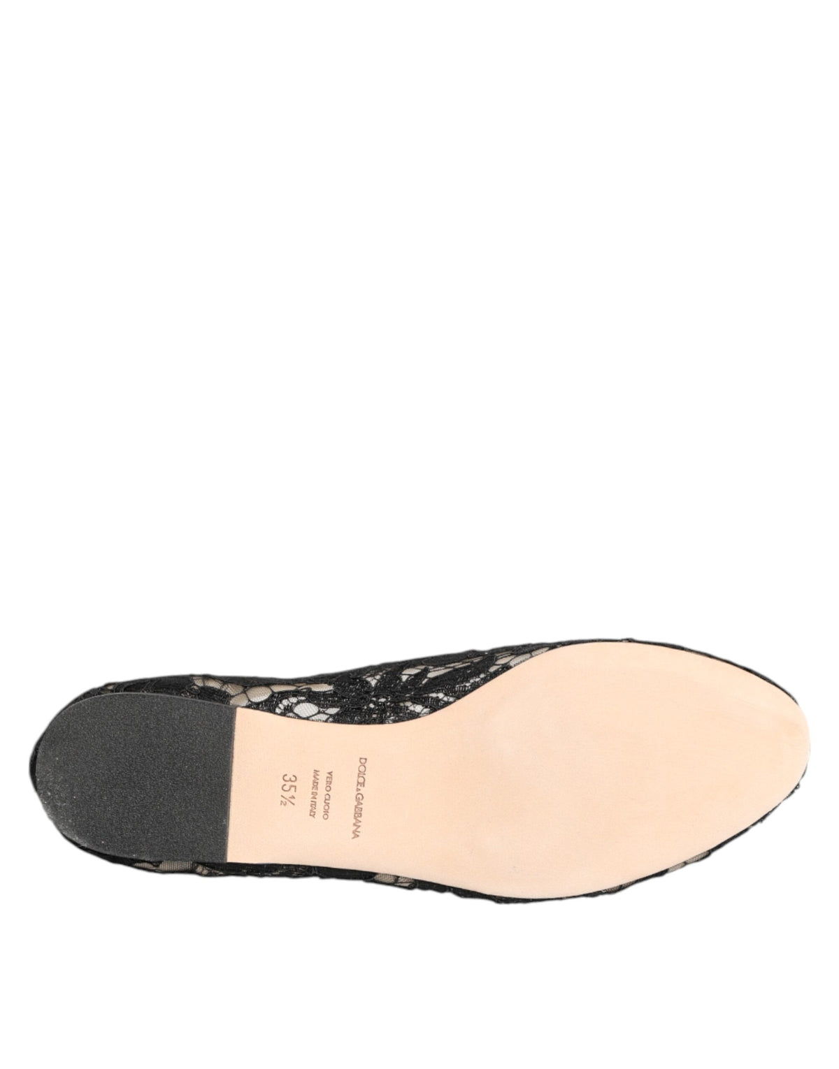 Dolce &amp; Gabbana Scarpe basse nere con pizzo Taormina e cristalli