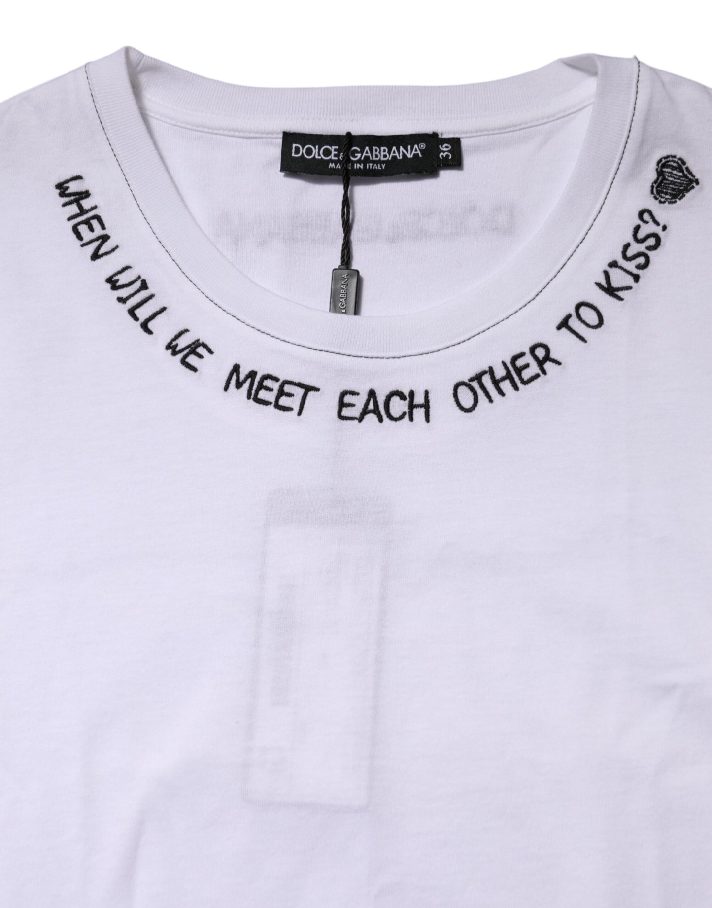 T-shirt stampata senza maniche in cotone bianco Dolce & Gabbana