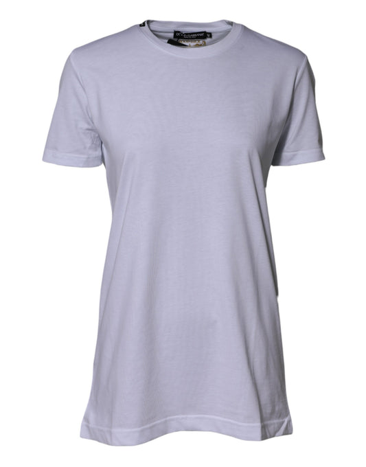 Dolce &amp; Gabbana T-shirt girocollo Goodluck 2023 in cotone bianco