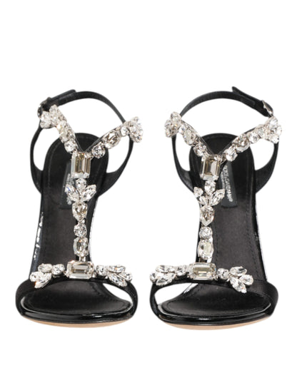 Sandali con tacco Dolce &amp; Gabbana Keira neri con cristalli