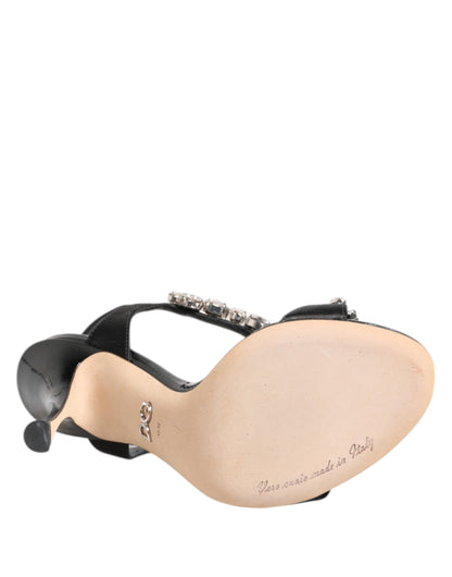 Sandali con tacco Dolce &amp; Gabbana Keira neri con cristalli