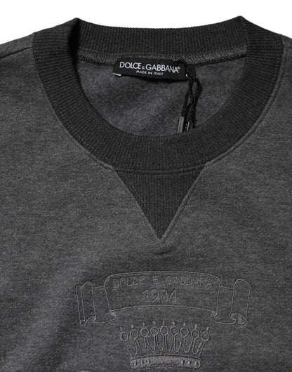 Maglione Dolce &amp; Gabbana grigio con logo DG ricamato