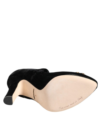 Scarpe Mary Jane Dolce &amp; Gabbana con spilla di cristallo e rose nere
