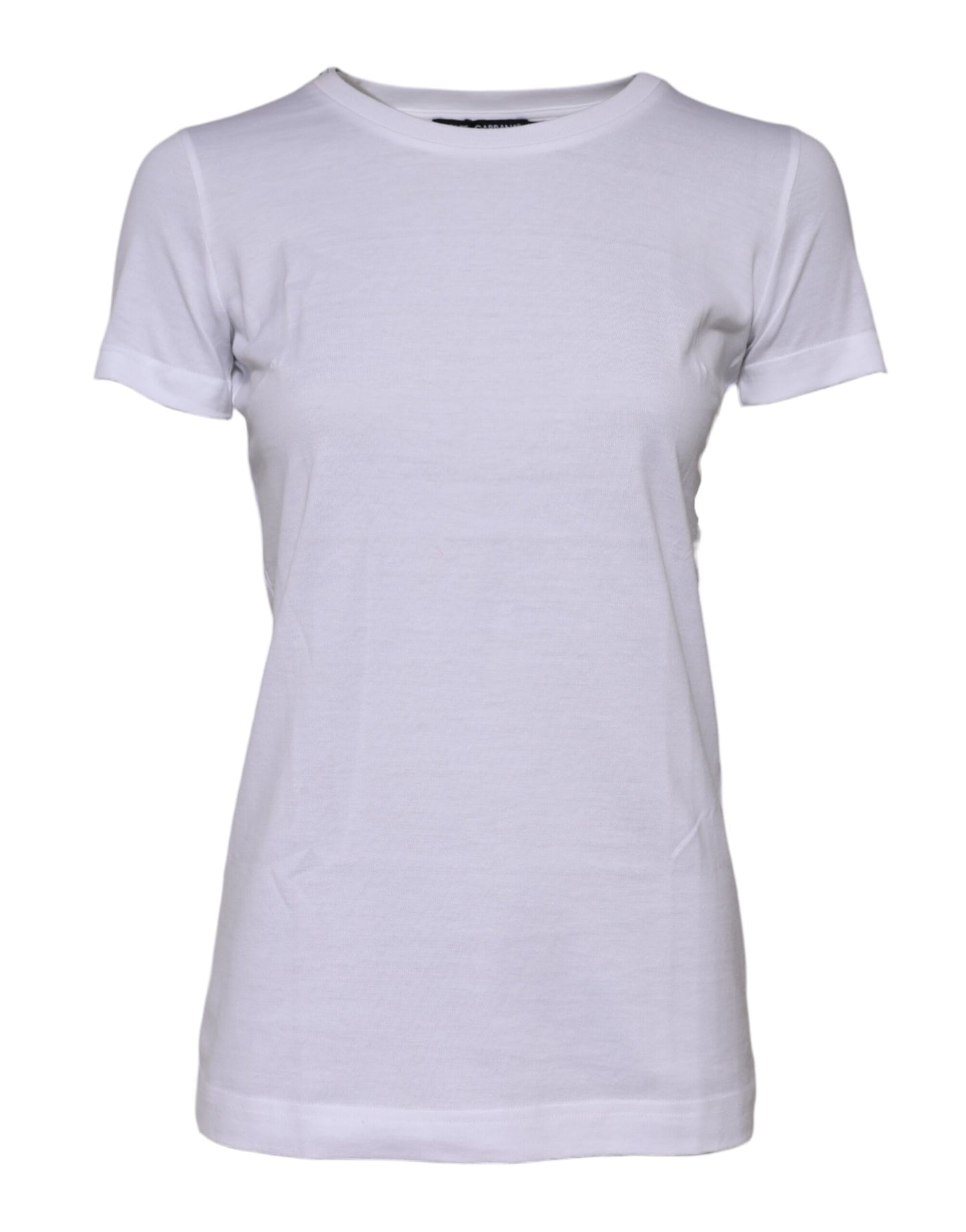 T-shirt girocollo a maniche corte in cotone bianco Dolce &amp; Gabbana