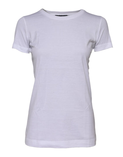 T-shirt girocollo a maniche corte in cotone bianco Dolce &amp; Gabbana