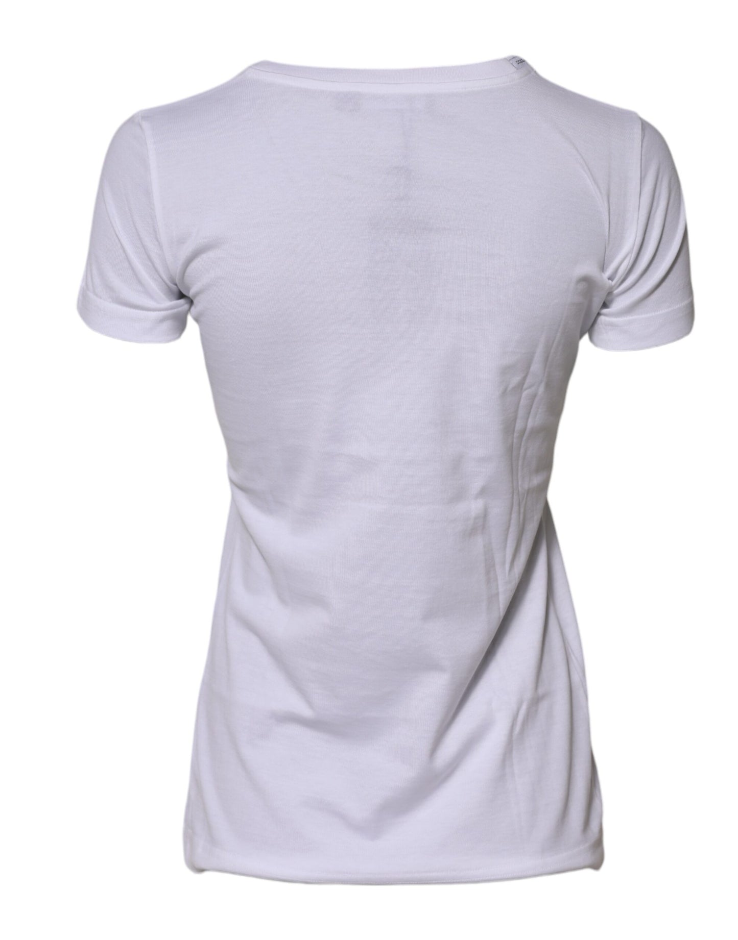 T-shirt girocollo a maniche corte in cotone bianco Dolce &amp; Gabbana