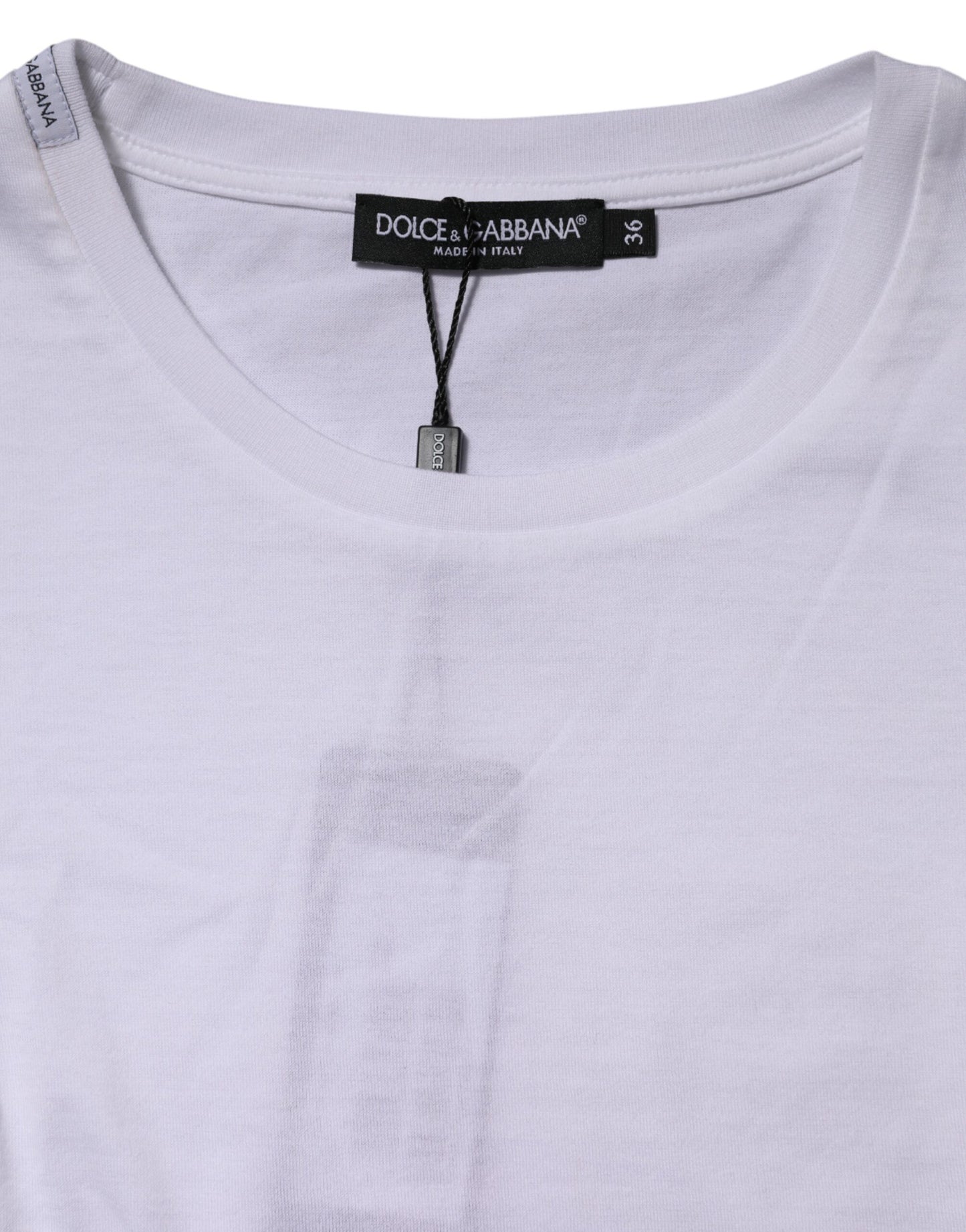 T-shirt girocollo a maniche corte in cotone bianco Dolce &amp; Gabbana