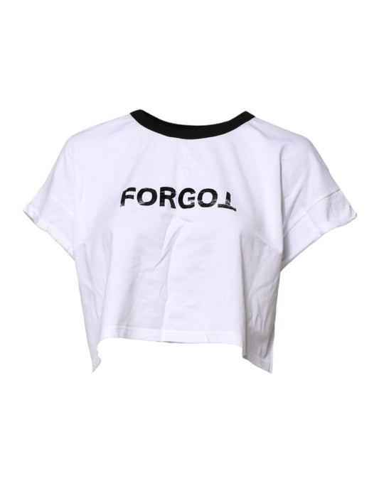 T-shirt corta con scollo rotondo in cotone bianco Dolce & Gabbana