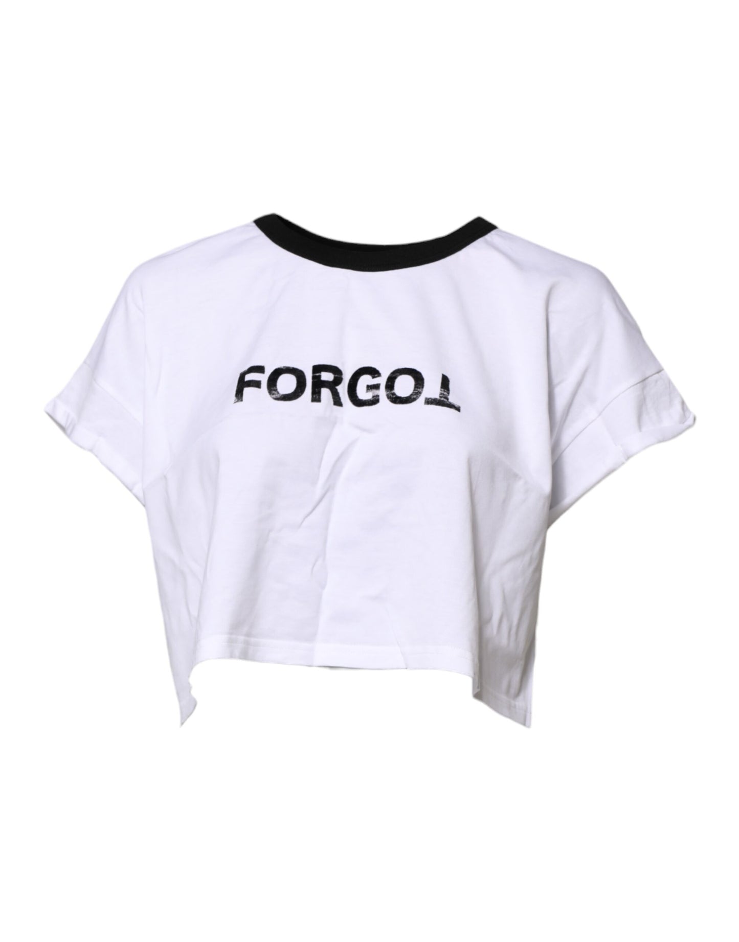 T-shirt corta con scollo rotondo in cotone bianco Dolce & Gabbana