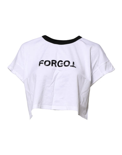 T-shirt corta con scollo rotondo in cotone bianco Dolce & Gabbana