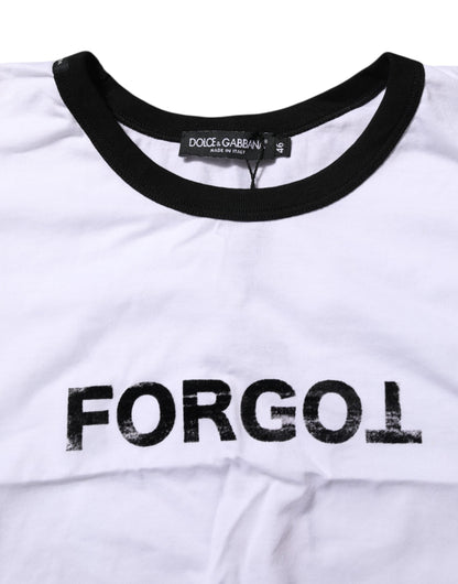 T-shirt corta con scollo rotondo in cotone bianco Dolce & Gabbana