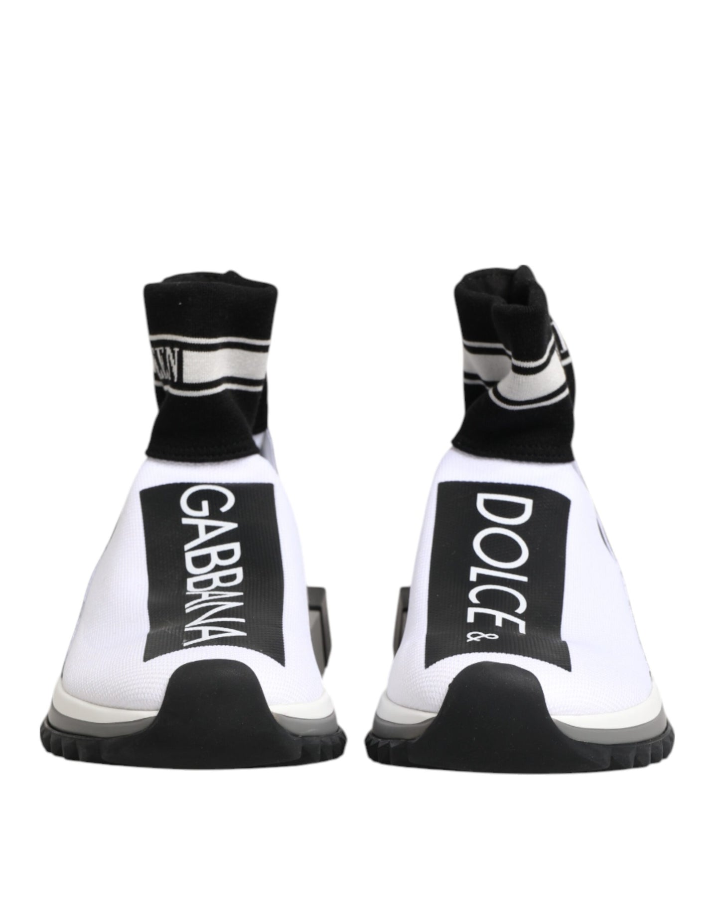 Dolce &amp; Gabbana Bianco Nero Sorrento Calzini Sneakers Scarpe