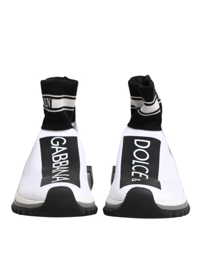 Dolce &amp; Gabbana Bianco Nero Sorrento Calzini Sneakers Scarpe
