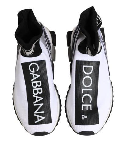 Dolce &amp; Gabbana Bianco Nero Sorrento Calzini Sneakers Scarpe