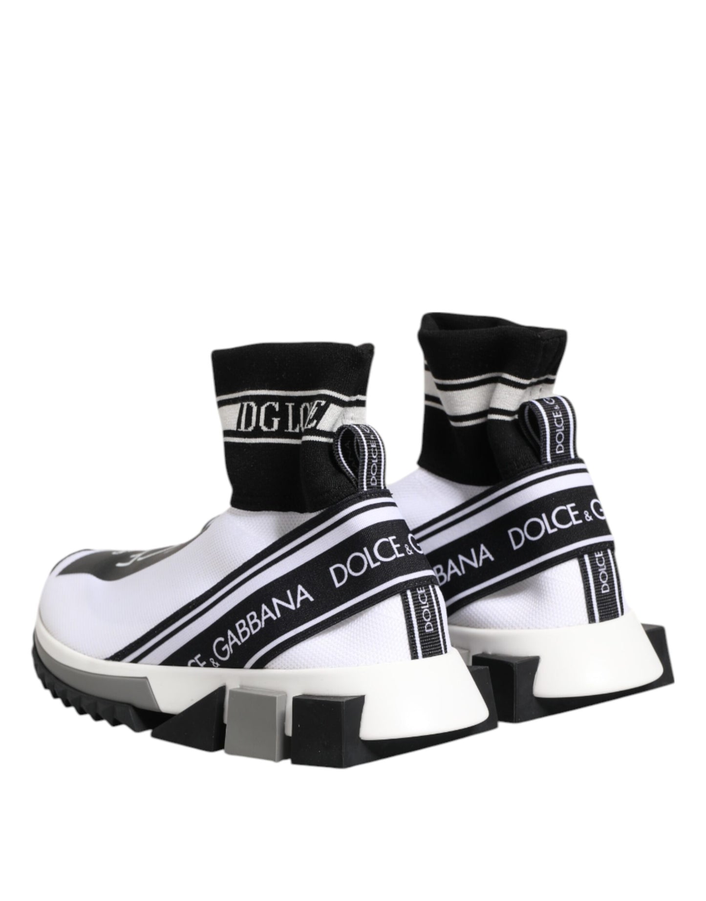 Dolce &amp; Gabbana Bianco Nero Sorrento Calzini Sneakers Scarpe