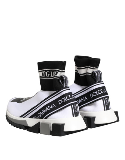 Dolce &amp; Gabbana Bianco Nero Sorrento Calzini Sneakers Scarpe