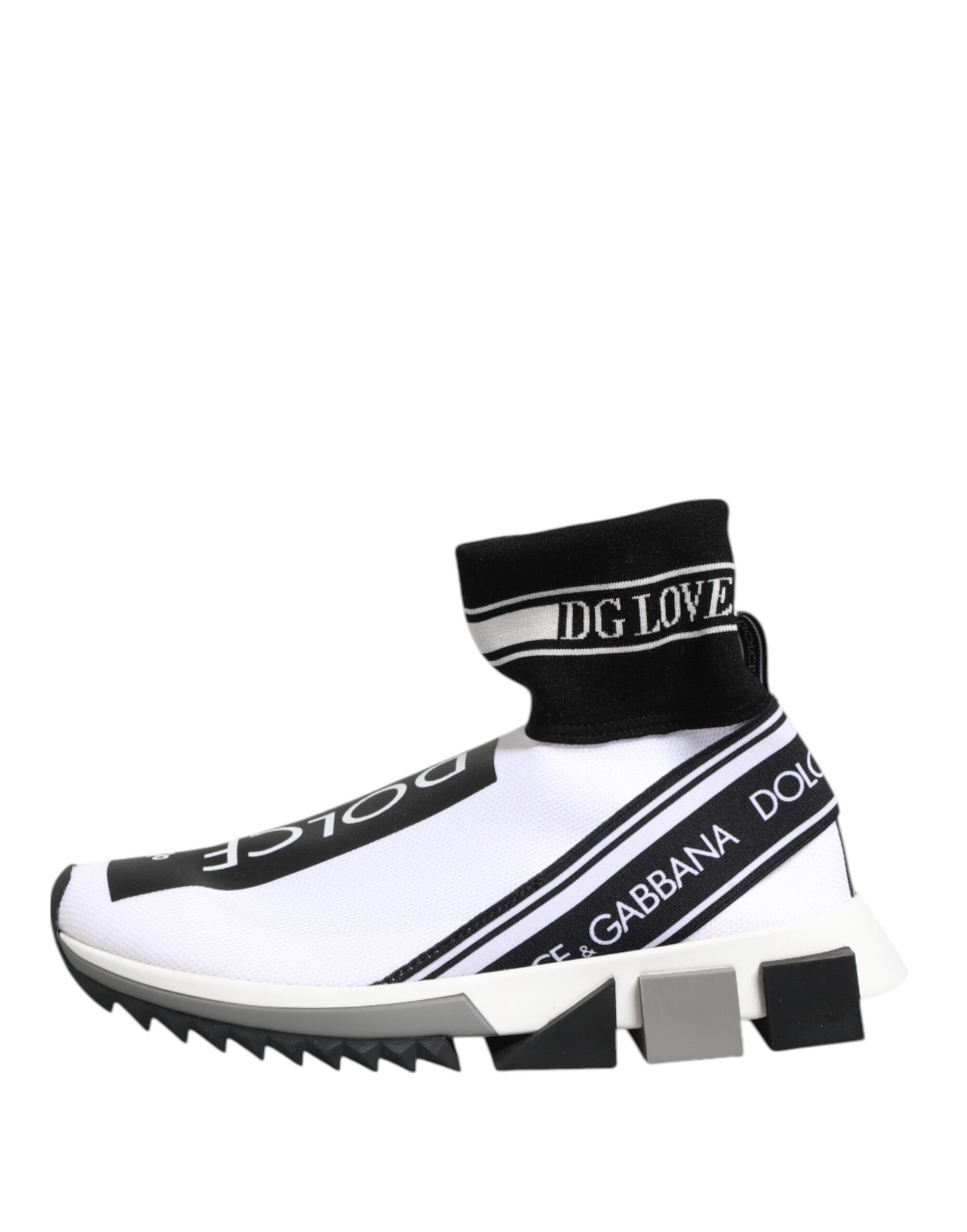Dolce &amp; Gabbana Bianco Nero Sorrento Calzini Sneakers Scarpe