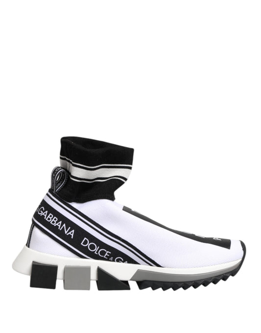 Dolce &amp; Gabbana Bianco Nero Sorrento Calzini Sneakers Scarpe