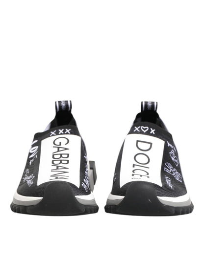 Dolce &amp; Gabbana Scarpe da ginnastica basse nere e bianche Sorrento