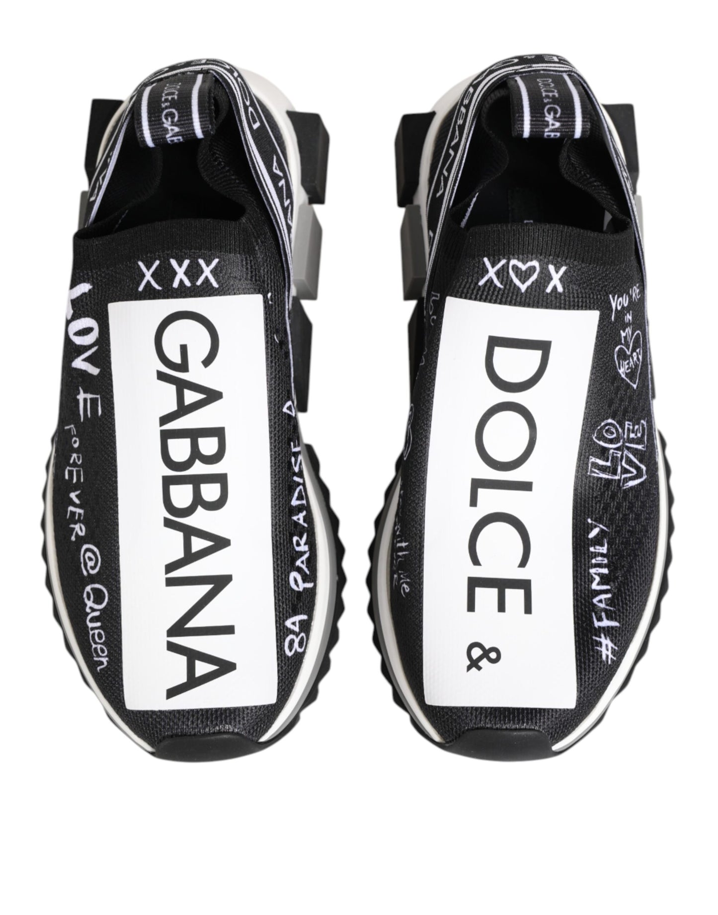 Dolce &amp; Gabbana Scarpe da ginnastica basse nere e bianche Sorrento