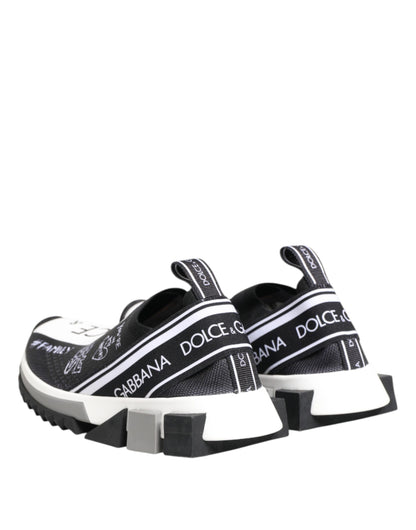 Dolce &amp; Gabbana Scarpe da ginnastica basse nere e bianche Sorrento