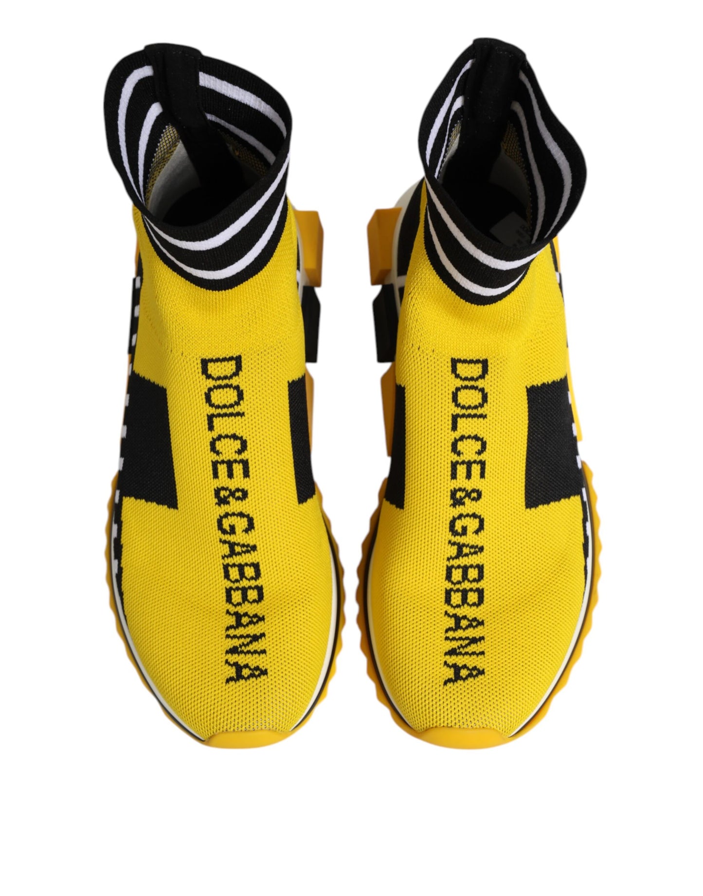 Dolce &amp; Gabbana Calzini Sorrento Neri Gialli Scarpe Sneakers