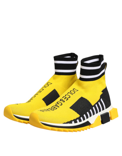 Dolce &amp; Gabbana Calzini Sorrento Neri Gialli Scarpe Sneakers