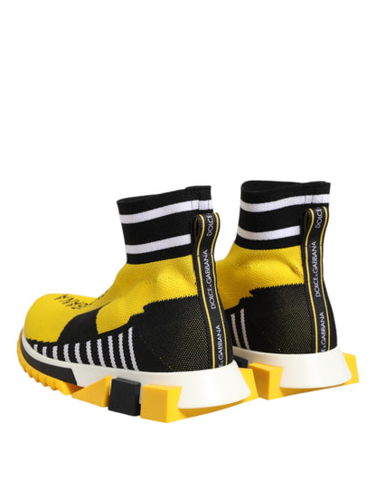 Dolce &amp; Gabbana Calzini Sorrento Neri Gialli Scarpe Sneakers