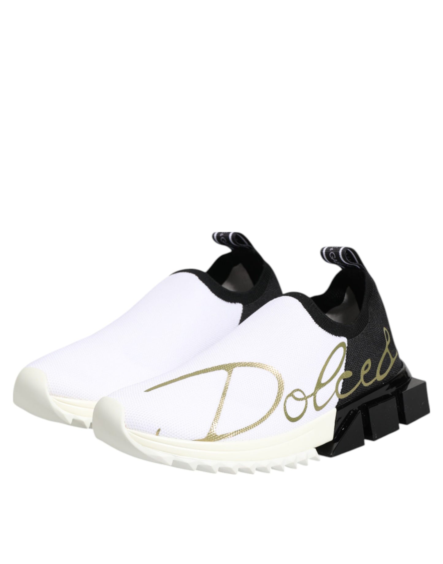 Dolce &amp; Gabbana Scarpe da ginnastica basse bianche nere Sorrento