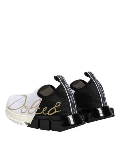 Dolce &amp; Gabbana Scarpe da ginnastica basse bianche nere Sorrento
