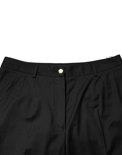 Pantaloni da donna affusolati in poliestere nero Dolce &amp; Gabbana