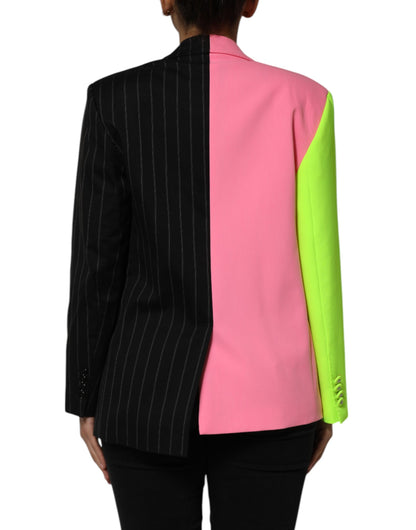 Giacca-cappotto con patchwork multicolore Dolce &amp; Gabbana