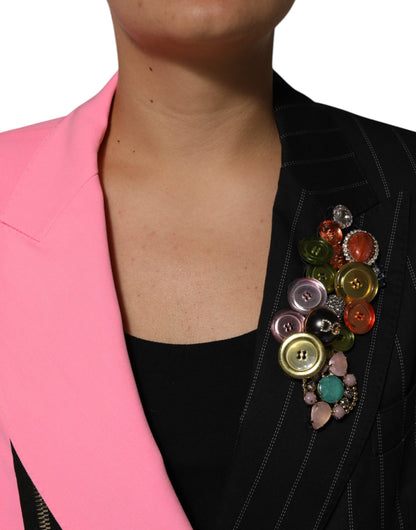 Giacca-cappotto con patchwork multicolore Dolce &amp; Gabbana