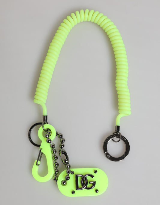 Portachiavi Dolce &amp; Gabbana Green Springy con logo DG da uomo