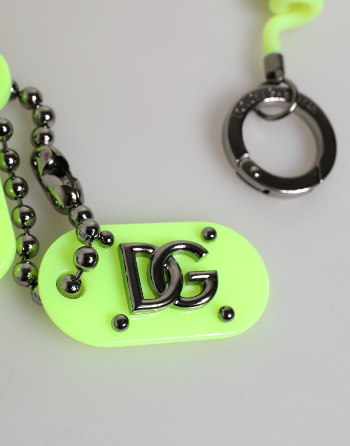 Portachiavi Dolce &amp; Gabbana Green Springy con logo DG da uomo