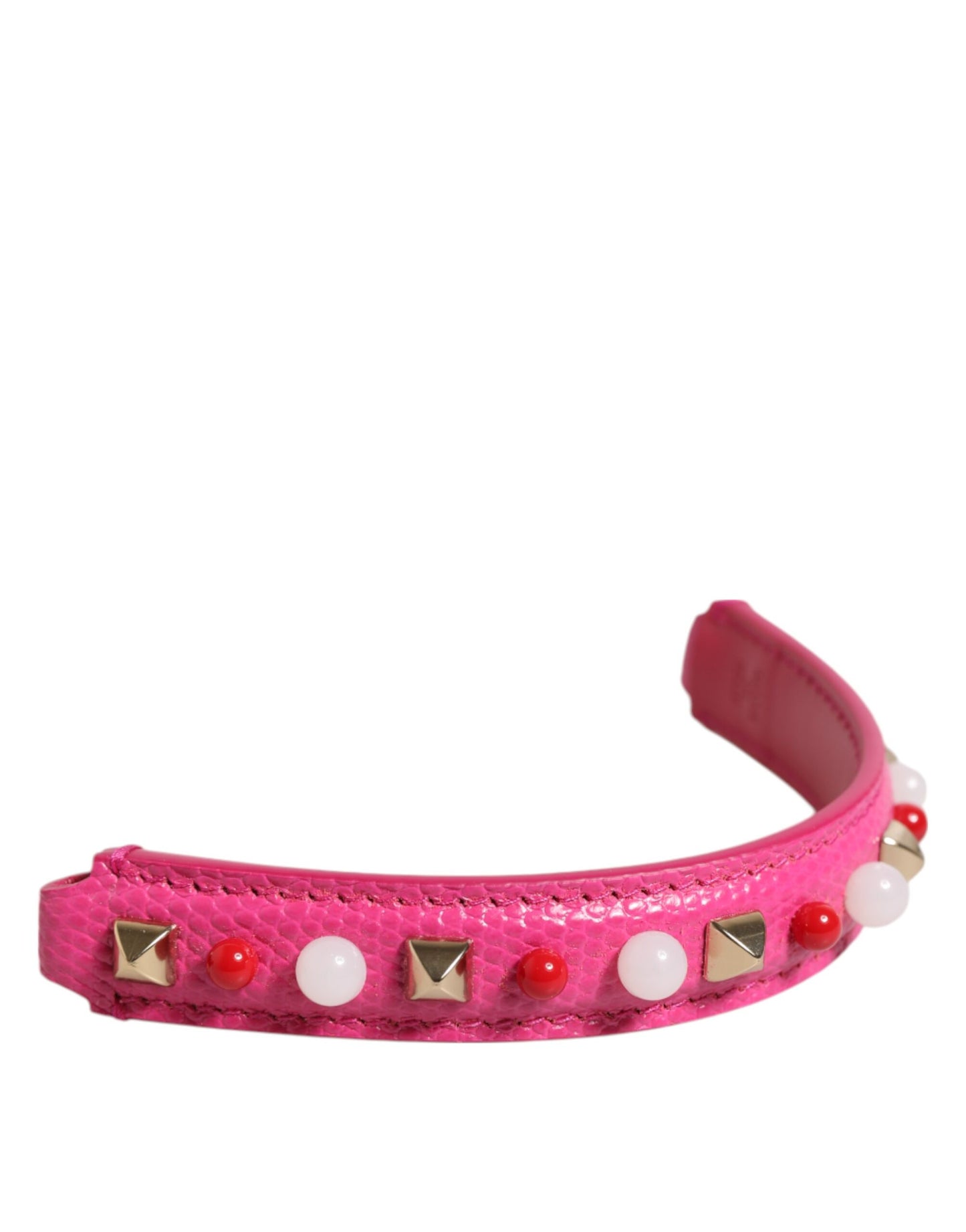 Borsa a tracolla da donna con manico in pelle decorata rosa Dolce &amp; Gabbana