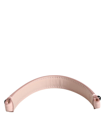 Borsa a tracolla con manico in pelle decorata rosa chiaro Dolce &amp; Gabbana
