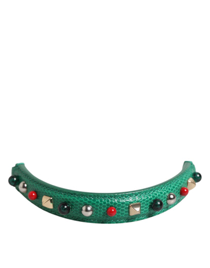 Borsa a tracolla da donna con manico in pelle decorata verde Dolce &amp; Gabbana