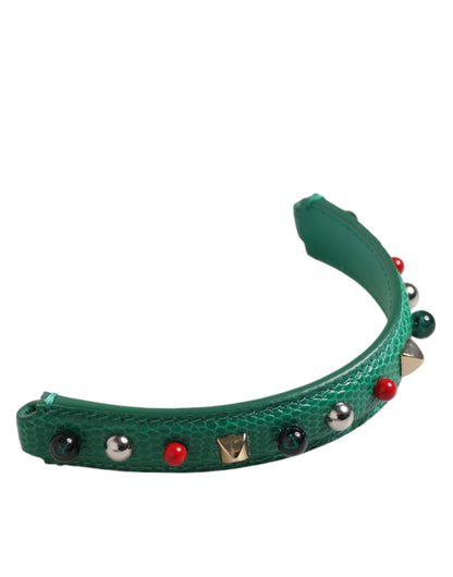 Borsa a tracolla da donna con manico in pelle decorata verde Dolce &amp; Gabbana