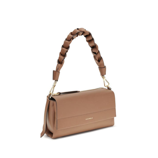 Borsa a tracolla Coccinelle Bos Taurus in pelle di vitello beige
