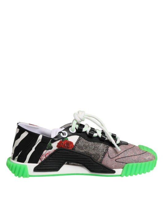 Dolce &amp; Gabbana Multicor DG Logo Leopard Cherry Sneaker Shoes