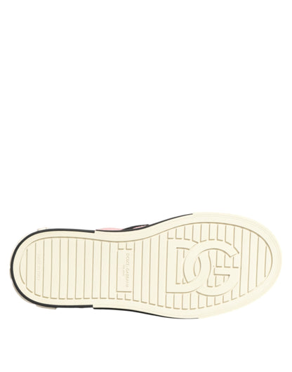 Scarpe da ginnastica slip-on in nylon trapuntato rosa Dolce &amp; Gabbana