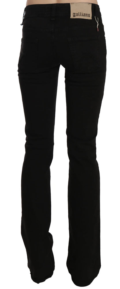 Jeans casual skinny a vita bassa e gamba stretta neri John Galliano 